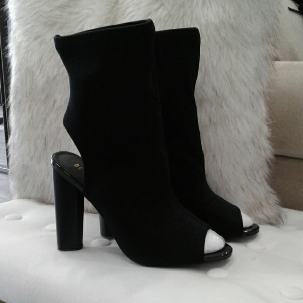 Peep toe booties